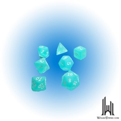 Frosted - Polyhedral 7-Die Set - Teal / White